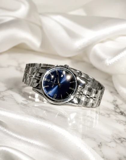ساعت زنانه صفحه آبی کاربنی برند ROMANSON موتورژاپنی با کارت ضمانت 12ماهه تصویر دوم ارسال رایگان