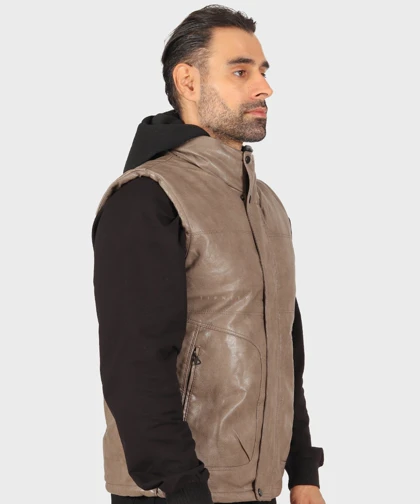 پافر مردانه چرم کلاه مشکی 2533