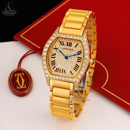 ساعت زنانه کارتیه نگین‌دار Cartier Diamond G77