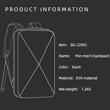 کوله پشتی اورجینال بنج مدل BANGE - BG22092 (دارای قفل TSA ضد سرقت)