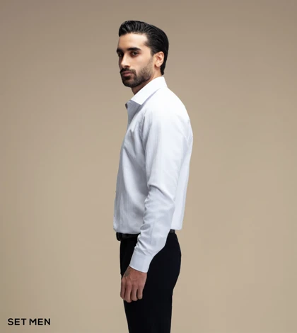 پیراهن مردانه آستین بلند طرح جناغی