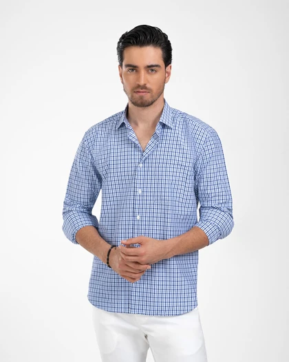 ام کی کالکشن پیراهن آستین بلند mk-25601-blue