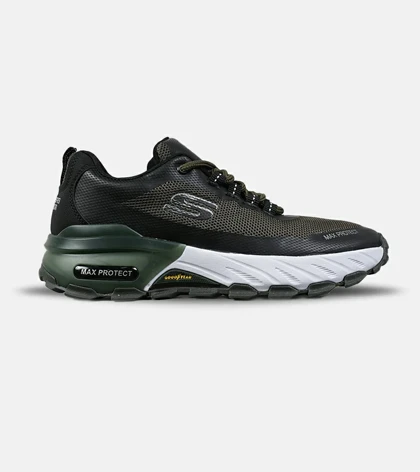 کفش کتانی طبی ورزشی مشکی سبز SKECHERS max protect مدل 7774