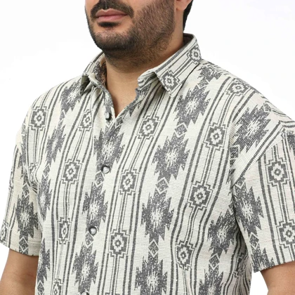 پیراهن آستین کوتاه بوکله مردانه مدل 61119130