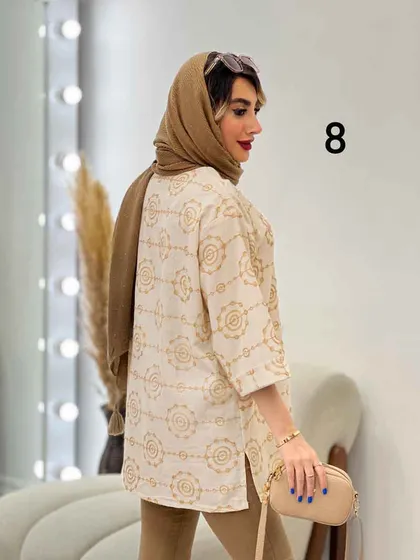 مانتو لینن نچرال خامه دوزی