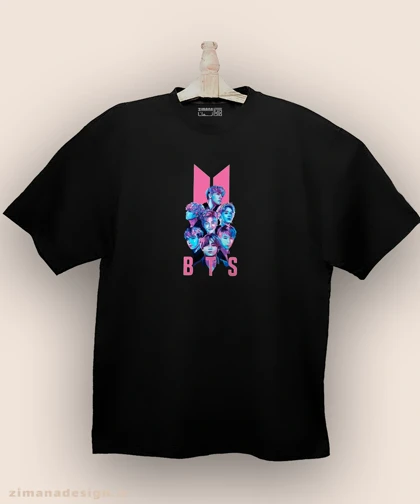 تیشرت لش مردانه و زنانه طرح بی تی اس کد 935