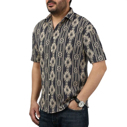 پیراهن آستین کوتاه بوکله مردانه مدل 61119128