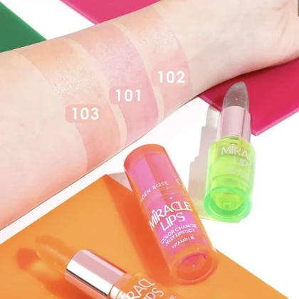 رژ لب براق جامد گلدن رز, مدل Miracle Lips رنگ Bright Pink شماره 102 – 4.2 گرم