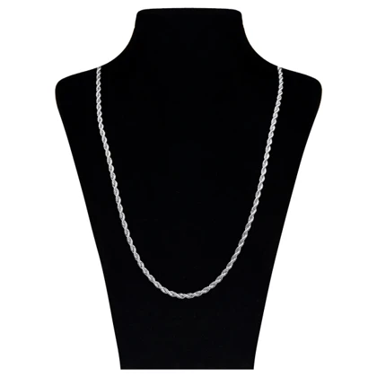 زنجیر استیل پیچی نقره ای سایز باریک کد L151