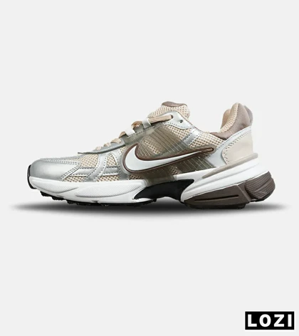 کفش کتانی مردانه و زنانه سفید کرم نقره ای Nike Cushlon V2K مدل 6012