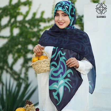 روسری نخ پنبه نقشینه