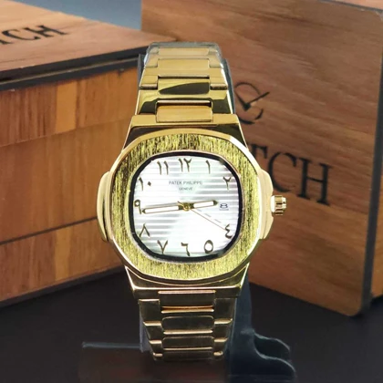 ساعت مچی مردانه پتک فیلیپ Patek Philippe تاریخ دار با قفل پروانه ای ضامن دار کد 2
