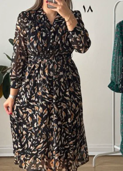 پیراهن حریر سرمه سری 19