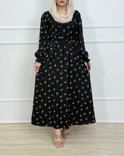 پیراهن ژانت کد 1230 ( گل گچی جلو پاپیون )