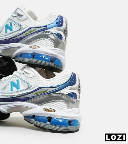 کفش کتانی مردانه و زنانه سفید طوسی آبی NEW BALANCE 1064 مدل 6312