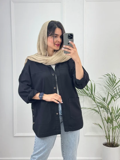 مانتو کتان جیب پایین آرنیکا