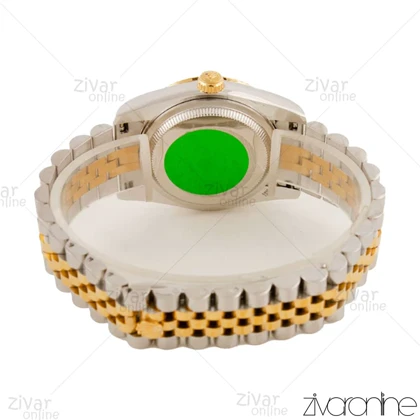 ساعت رولکس دیت جاست مردانه صفحه مشکی ایندکس نگین‌دار 103634