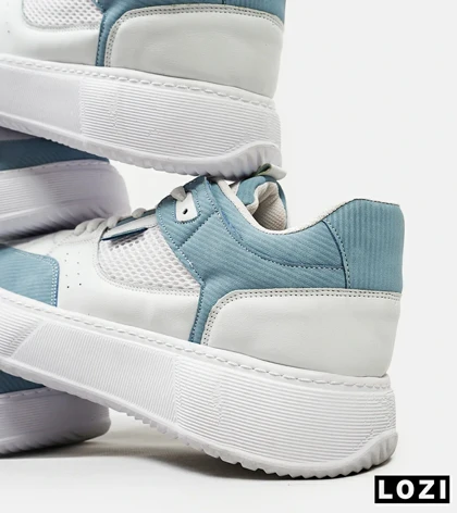 کفش کتانی مردانه سفید آبی PULL & BEAR