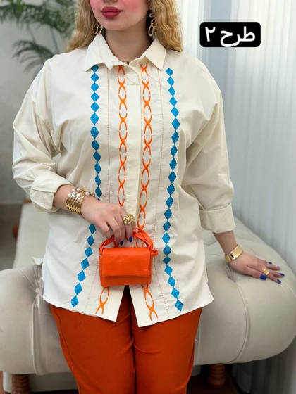 مانتو لینن گلدوزی 3915