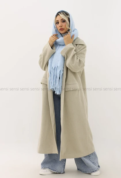 پالتو فوتر موهری4دکمه آستر دار کد1005033