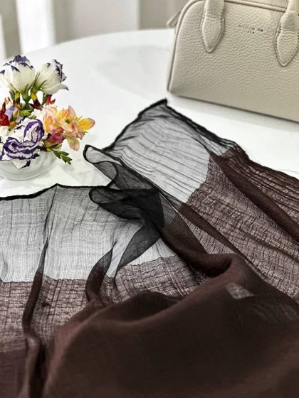 شال دوتکه ویسکوز و حریر شیشه‌ای