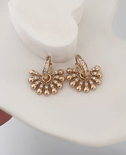 گوشواره دوکاربره آویزی زنانه ژوپینگ 656