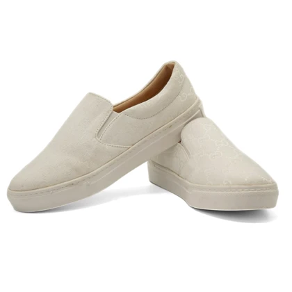 کفش ونس طرح دار زنانه مدل Flat shoes - 0077_Khaki