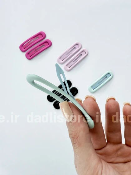 گیره مو تق تقی مستطیل شمعی بسته 2 عددی