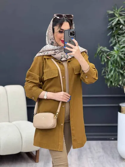 مانتو جیب نما بغل سه دکمه
