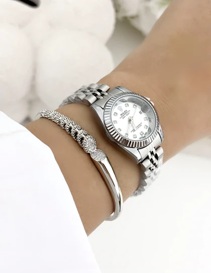 دستبند النگویی طرح نقره زنانه 897