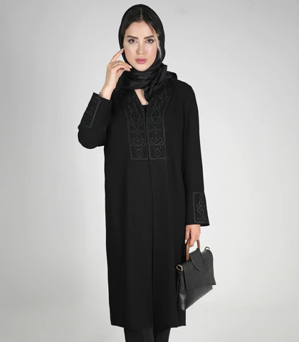 مانتو مشکی بلند کد 558