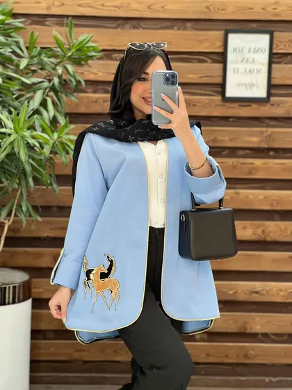 مانتو ژاکارد تیکه دوزی