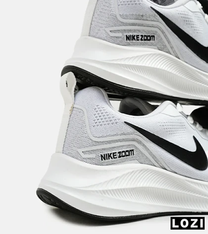 کفش کتانی بزرگ پا سفید مشکی Nike air zoom max مدل 5970