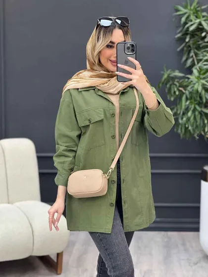 مانتو لینن چهار جیب برش‌دار