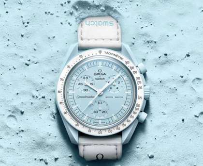 ساعت امگا سواچ اورانوس سفید آبی Omega Swatch to Uranus
