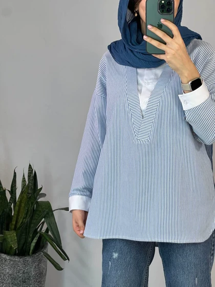 تونیک مانتویی راه راه آیلا