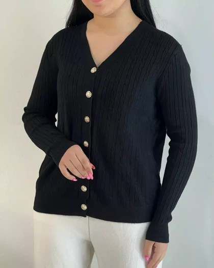 ژاکت بافت جلو دکمه گپ کد 5509