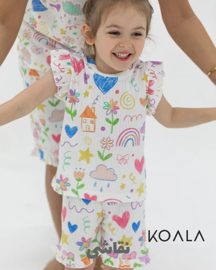 ست راحتی تاپ و شلوارک مادر و دختر KOALA دخترانه s00909