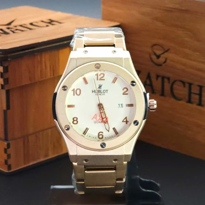 ساعت مچی مردانه هابلوت ژنو HUBLOT تاریخ دار با قفل پروانه ای کد 3