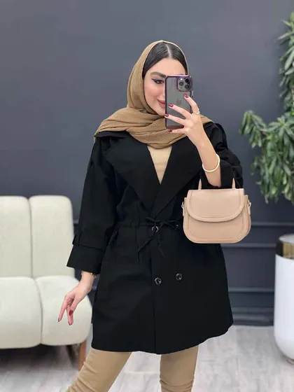 مانتو لینن چهاردکمه کاتیا