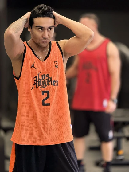 ست بسکتبالی لس آنجلس (Los Angeles) پارچه فلامنت سوزنی طرح آجری (8 رنگ)