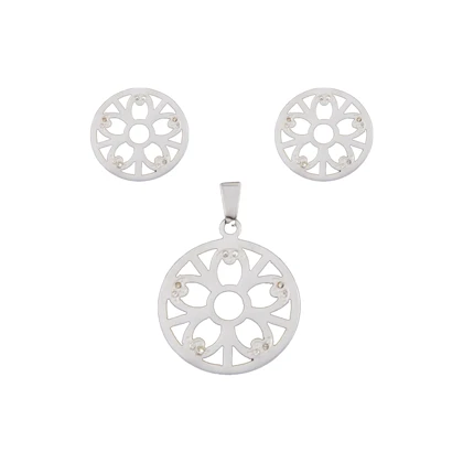 نیم ست بدون زنجیر مدل نگین‌دار