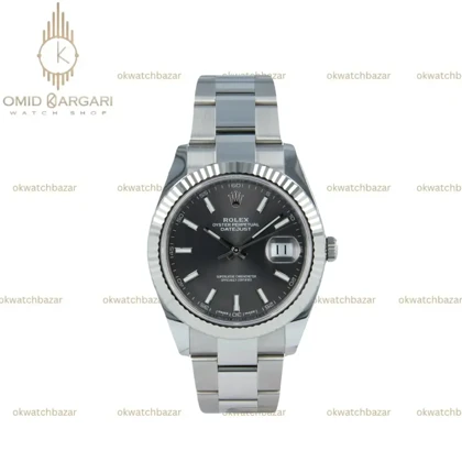 ساعت مچی رولکس سوئیسی بند اویستر سیلور صفحه مشکی Rolex Datejust