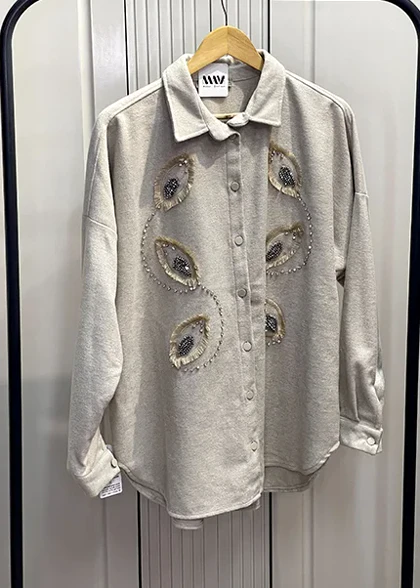 شومیز فوتر نگین دوزی