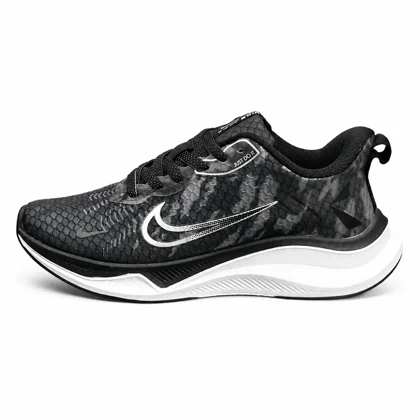 کفش کتانی مردانه و بزرگ پا نایکی رانینگ مشکی ماورایی Nike
