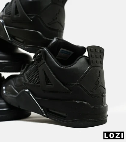 کتانی ساق‌دار مردانه و زنانه مشکی Nike air jordan 4 مدل 4830