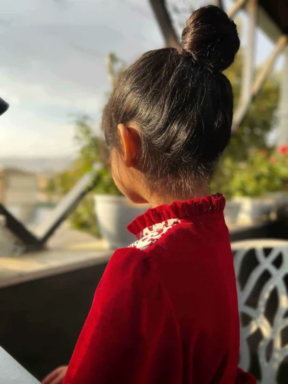 پیراهن دخترانه یلدا طرح ترنج