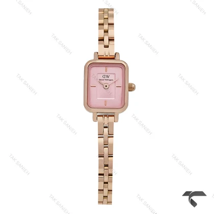 ساعت دنیل ولینگتون کوادرو مینی رزگلد صفحه صورتی بندفلزی DW-10683-L