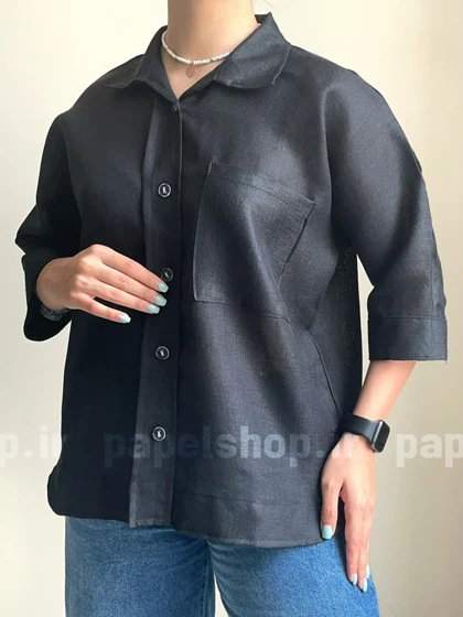 شومیز باکسی لینن هندی