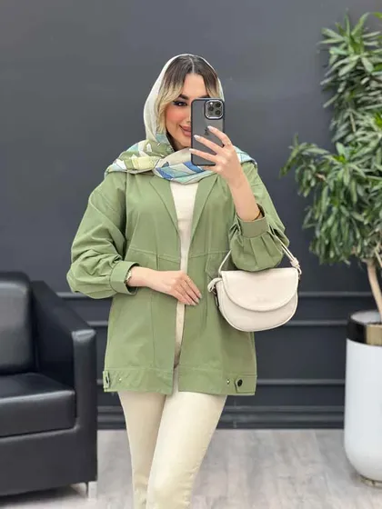 مانتو لینن دو جیب نما پایین پاگن